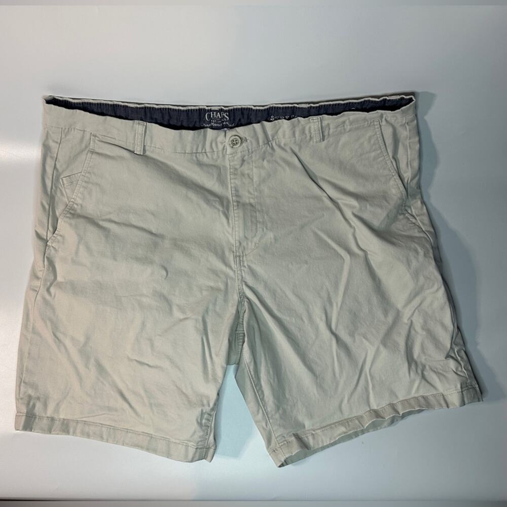 Men’s Khaki Shorts - Chaps Flat Front 40” Waist